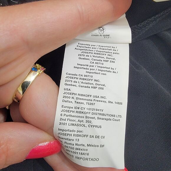 Joseph Ribkoff Belted Tunic Blouse Batwing Short Sleeve Black Plus Size 18 - Picture 10 of 16